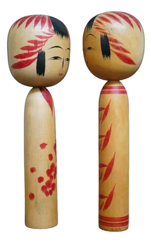 Vintage Decorative Traditional Kokeshi, Japan, 1970s, Set of 2