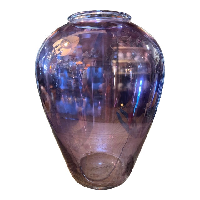 Vintage Purple Iridescent Glass Vase For Sale