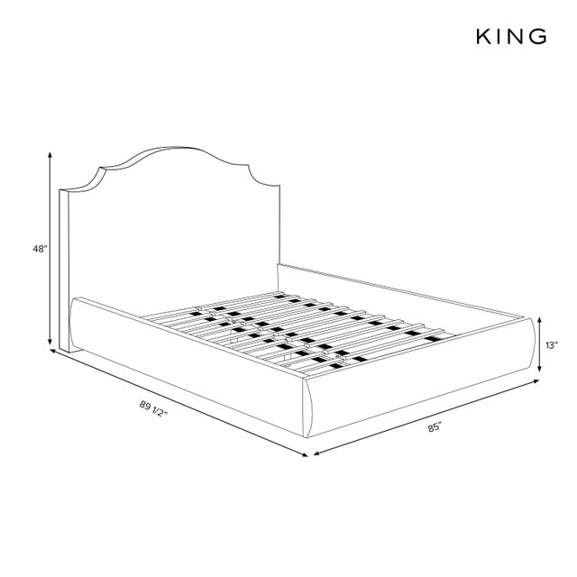 Transitional Stoffer Home x Cloth & Company Thelma Ruffle Platform Bed in Geogian Vine Olive and Mauve, King For Sale - Image 3 of 7