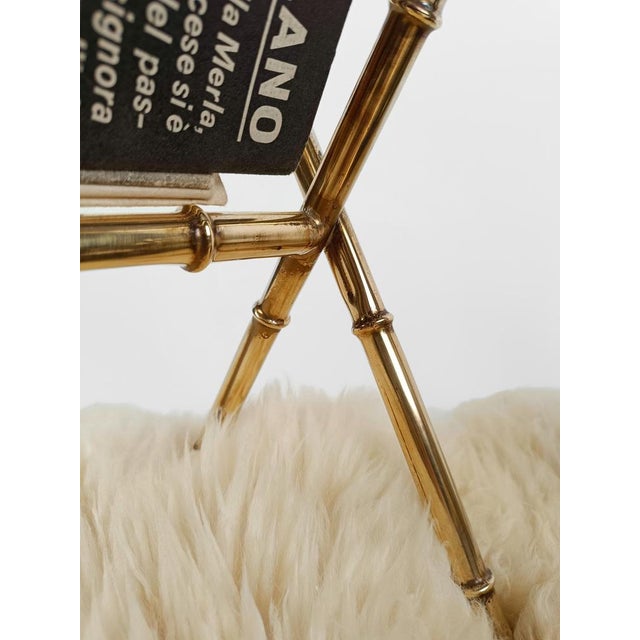 Hollywood Regency Vintage Gilded Brass & Faux Bamboo Magazine Rack, Italy, 1960s For Sale - Image 3 of 18