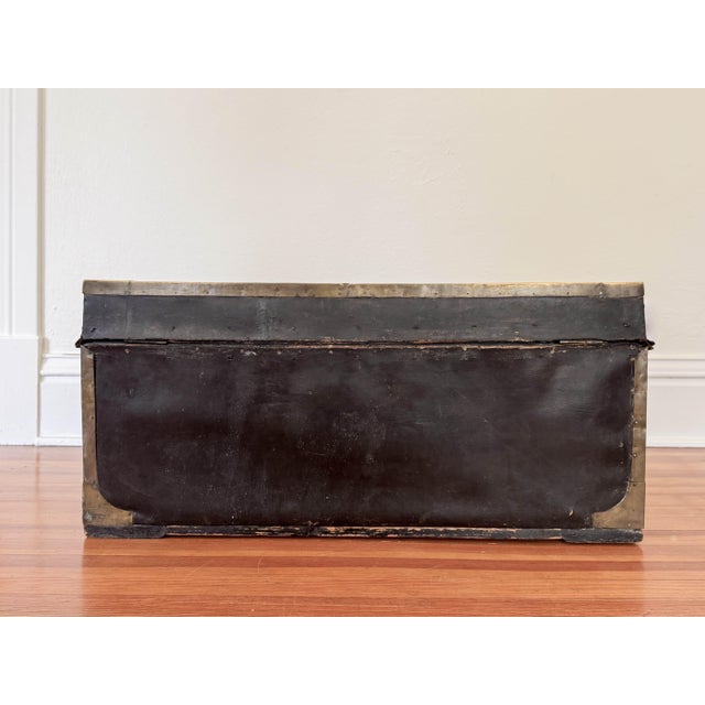 19th C English Leather & Camphor Wood Trunk For Sale - Image 10 of 10