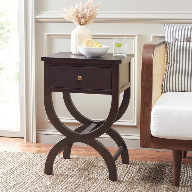 Elevate your space with the Maxine accent table with storage drawer in walnut. A stylish addition to any room, this table...