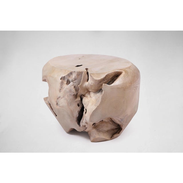 Bleached White Teak Root Accent or Side Table or Stool 29 For Sale In Greensboro - Image 6 of 6