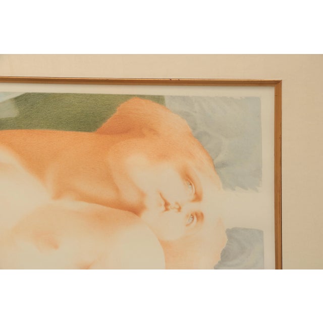 Figurative Lempicka Style Recumbent Nude Framed Original Portrait For Sale - Image 3 of 8