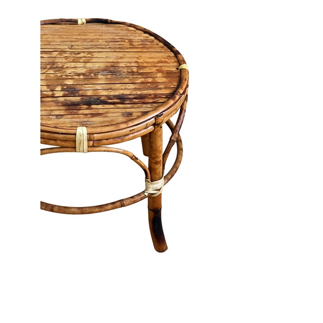 Mid Century Scorched Bamboo Pedestals- Set of 3 For Sale - Image 4 of 10