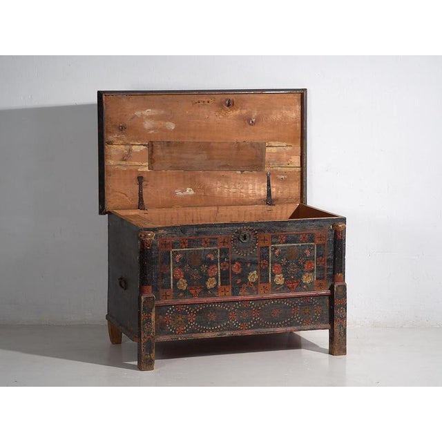 Antique Painted Chest, 1870s For Sale - Image 6 of 18