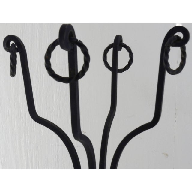 Metal Late 19th Century Victorian Wrought Iron Plant Stand With Rings For Sale - Image 7 of 11