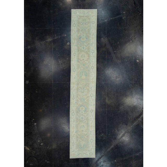 Brown Turkish Oushak Runner Rug 2'10" x 16'6" #17559 For Sale - Image 8 of 8