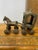 Antique Hindu Bronze Temple Horse and Chariot Statue Toy on Wheels Made in the Early 20th Century