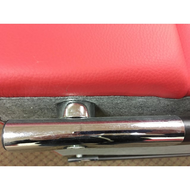 Animal Skin Natuzzi for Maurice Villency Red Leather Couch Made in Italy For Sale - Image 7 of 7