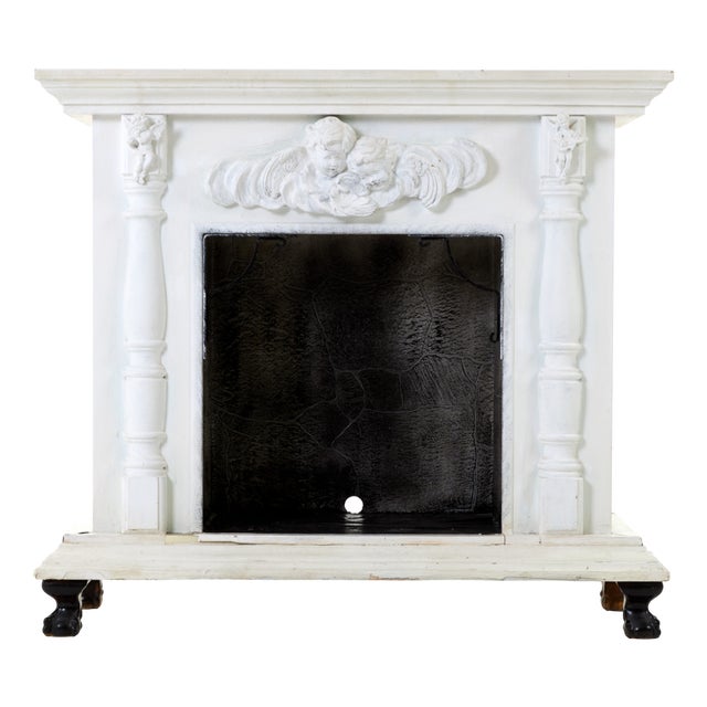White Decorative Fireplace, 1920s For Sale