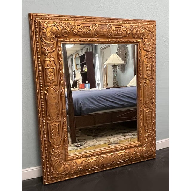 Windsor Art & Mirror Company Carved Wood Gilded Mirror Chairish