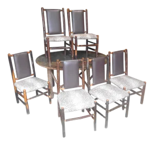 Awesome Designer Log Wood 7 Piece Dining Set