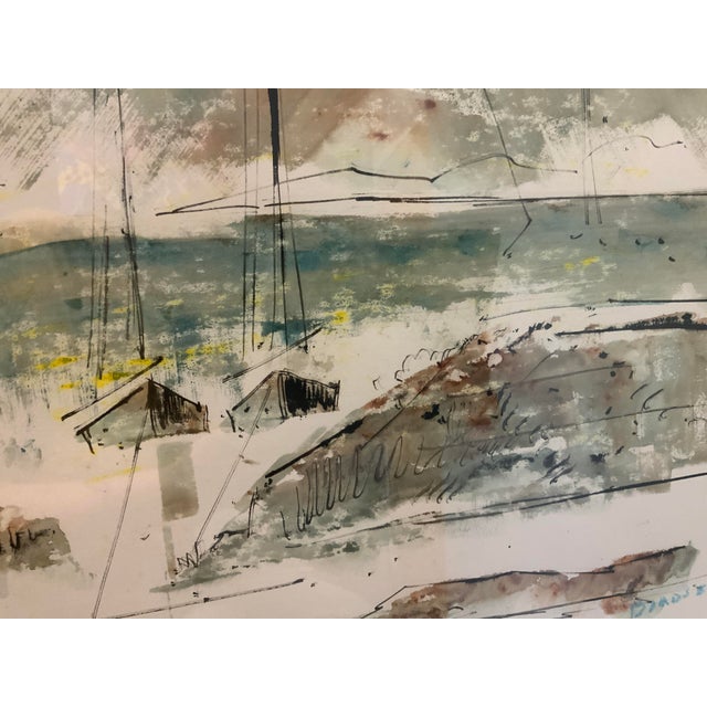 20th Century Coastal Birdsey Watercolor For Sale - Image 4 of 7