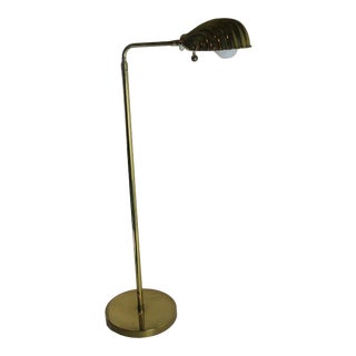 Fredrick Cooper Adjustable Scalped Brass Shell Floor Lamp For Sale