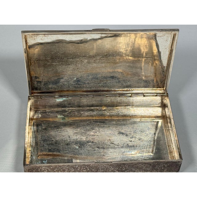 Silver 1970s Hand-Engraved 84 Silver Decorative Box For Sale - Image 8 of 12