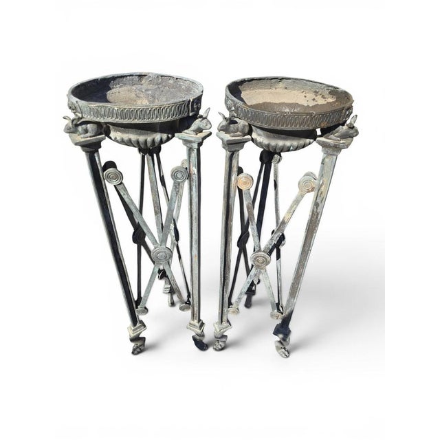 Greco-Roman Style Bronze Pedestals, Naples, 1950s, Set of 2 For Sale - Image 3 of 10