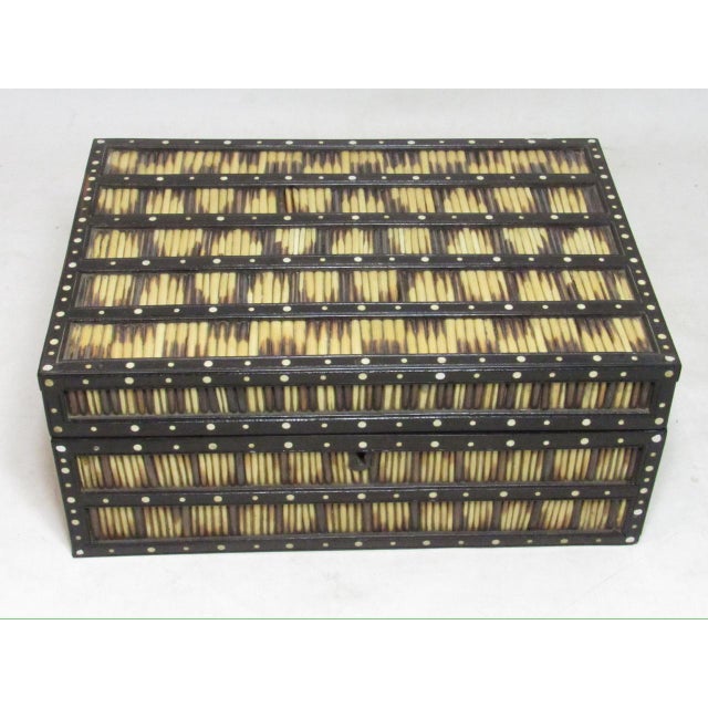 Large Antique Anglo Indian Fitted Quill Box For Sale - Image 9 of 15