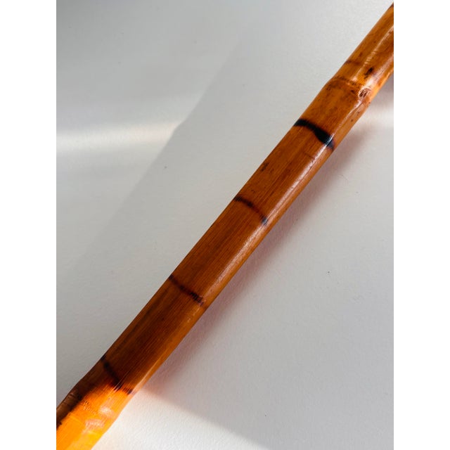 1930s Vintage Burnt Bamboo Cane/Walking Stick For Sale - Image 4 of 6