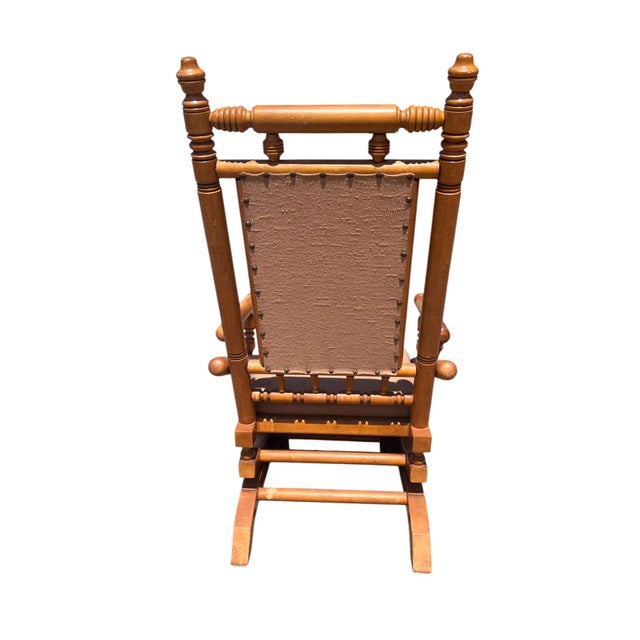 Wood Mid-Century Early American New England Style Solid Maple Platform Rocker For Sale - Image 7 of 10