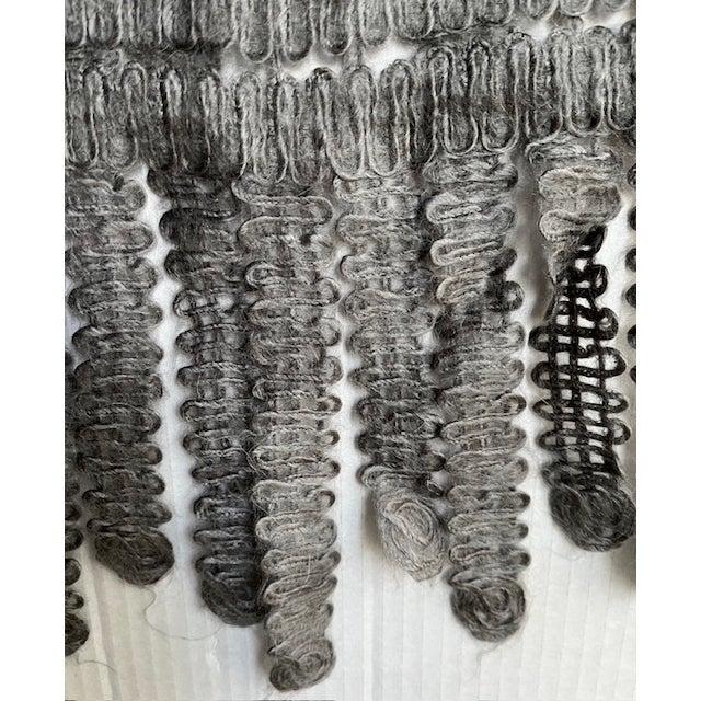 Burberry Burberry Mohair Macrame Windowpane Wrap Scarf, Brand New, Made in Italy, Medium Gray For Sale - Image 4 of 10