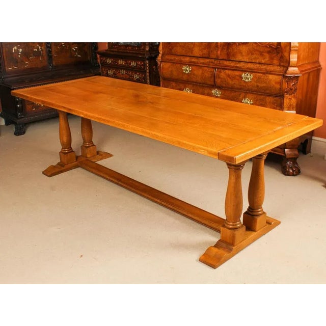 1980s Late 20th Century Oak Refectory Dining Table, Chairs and Sideboard, 1980s, Set of 10 For Sale - Image 5 of 18