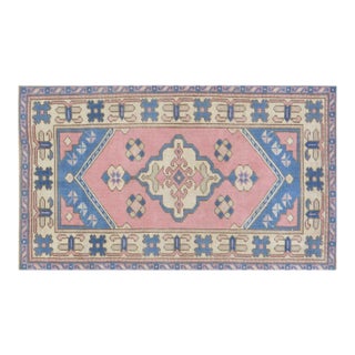 Vintage Turkish Anatolian Hand Knotted Wool Rug, 2'5''x4'1' For Sale