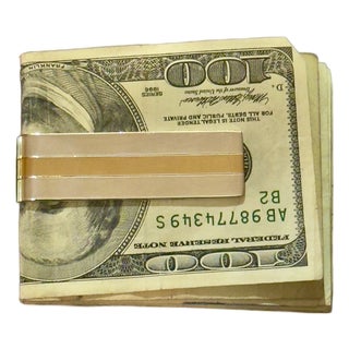 Late 20th Century Tiffany & Co Money Clip 18 KT Gold + Sterling Silver Estate For Sale