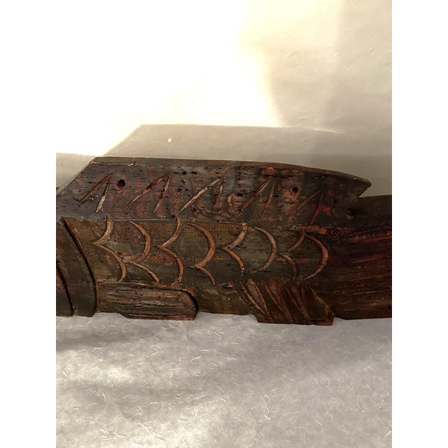 1950s Japanese Vintage Wooden Carved Fish Sign | Chairish