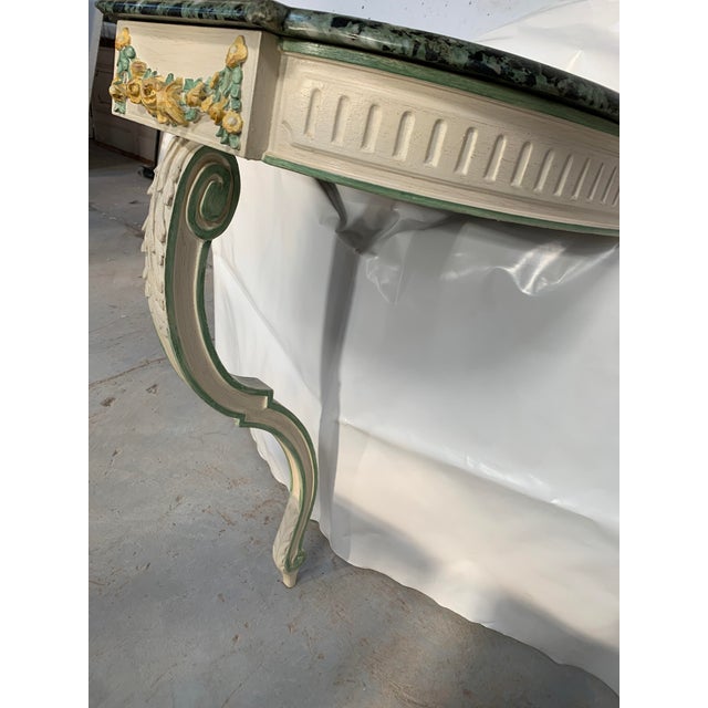 Louis XVI Style Wall Console in Lacquered Wood For Sale - Image 6 of 7