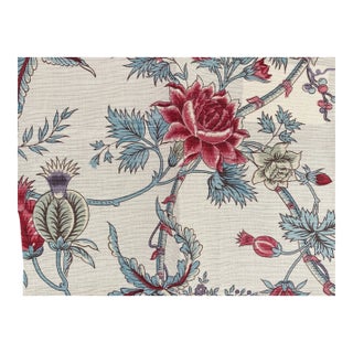 Full-Width Bennison Petronella Fabric Remnant on Oyster Linen For Sale