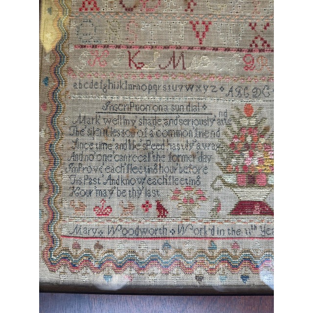Mid 19th Century Antique Signed and Dated 19th Century Needlework Sampler For Sale - Image 5 of 14