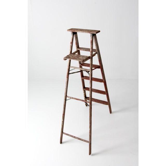 Farmhouse Vintage Decorative Wood Ladder, 5.5 Ft For Sale - Image 3 of 6