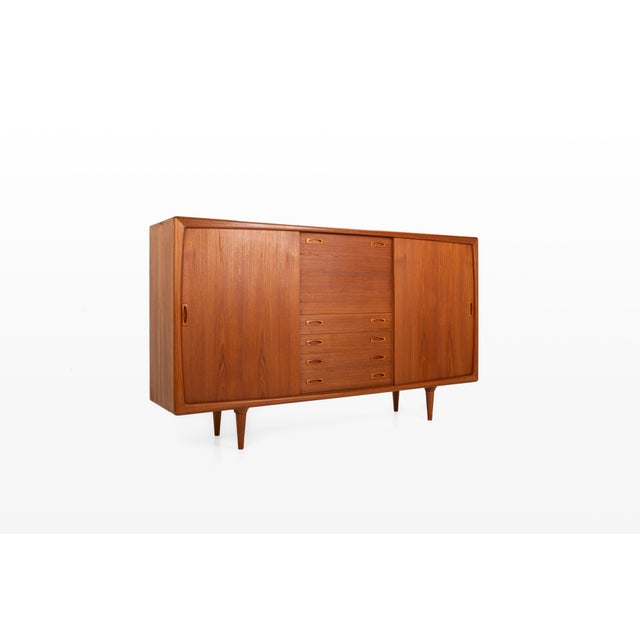 Mid-Century Modern Vintage Danish Teak Highboard by H.P. Hansen, 1960s For Sale - Image 3 of 17