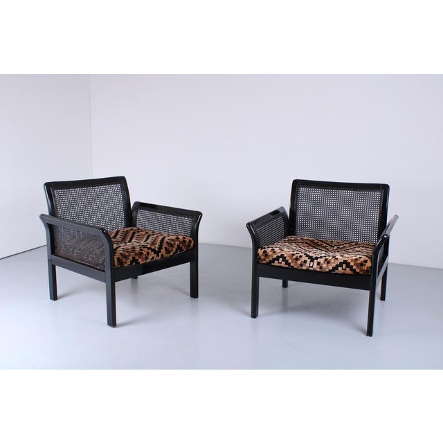 Black Wicker Lounge Chairs from Arne Norrel, 1970s, Set of 2 For Sale - Image 14 of 18