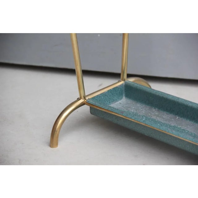 Mid-Century Modern Mid-Century Brass & Crystal Glass Umbrella Stand, 1950s For Sale - Image 3 of 8