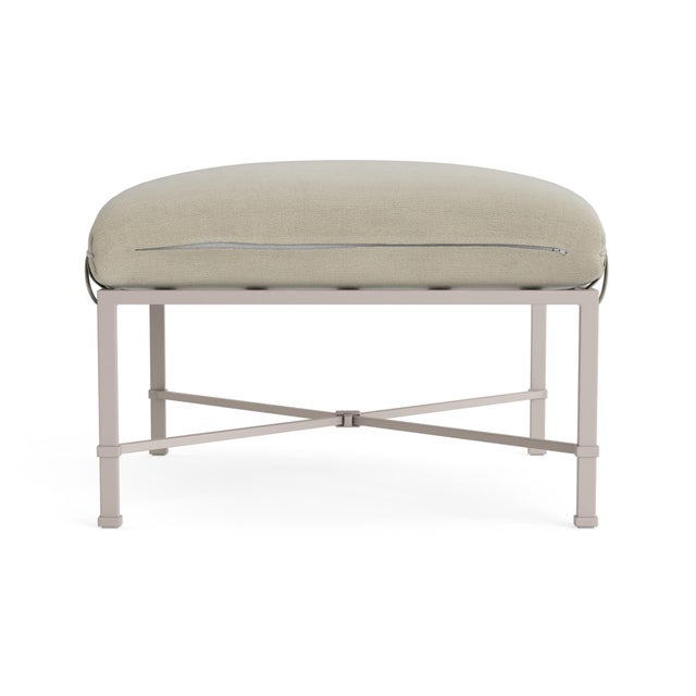 Brown Jordan Brown Jordan Venetian Ottoman, Dove frame with Fusion Meadow fabric For Sale - Image 4 of 11