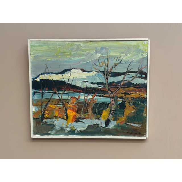Harry Sahlin, Autumn Shore, 1973, Oil on Panel, Framed For Sale - Image 12 of 18