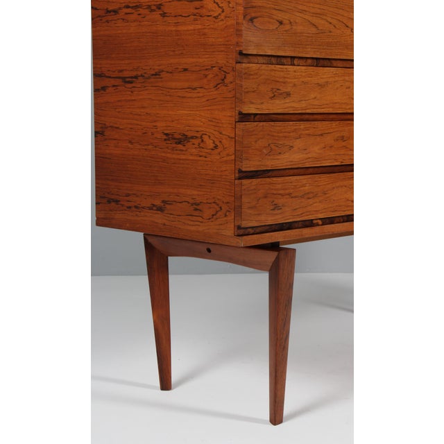 Brown Mid-Century Scandinavian Rosewood Sideboard by Henry Walther Klein for Bramin, 1950s For Sale - Image 8 of 9