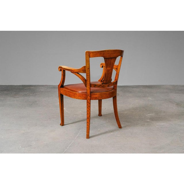 Art Nouveau Oak Armchair For Sale - Image 5 of 18