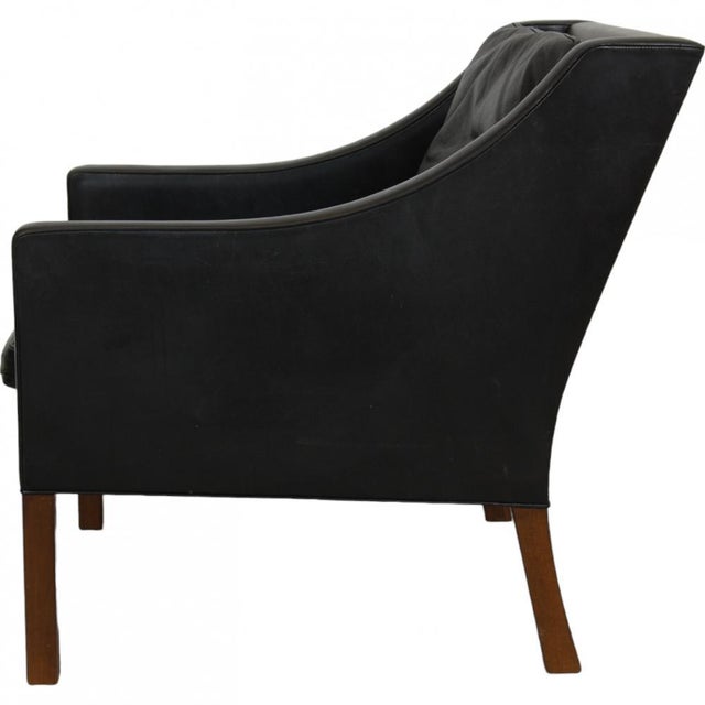 2207 Black Leather Armchair from Børge Mogensen, 1980s For Sale - Image 4 of 18