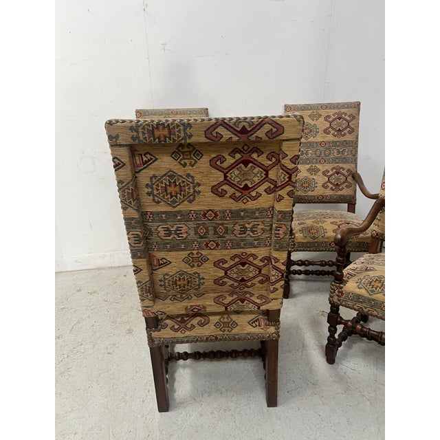Louis XIII Style Armchairs with High Backs, 1900s, Set of 4 For Sale - Image 3 of 15