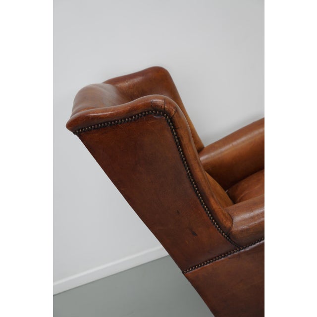Vintage Dutch Cognac Colored Leather Club Chair For Sale - Image 12 of 18