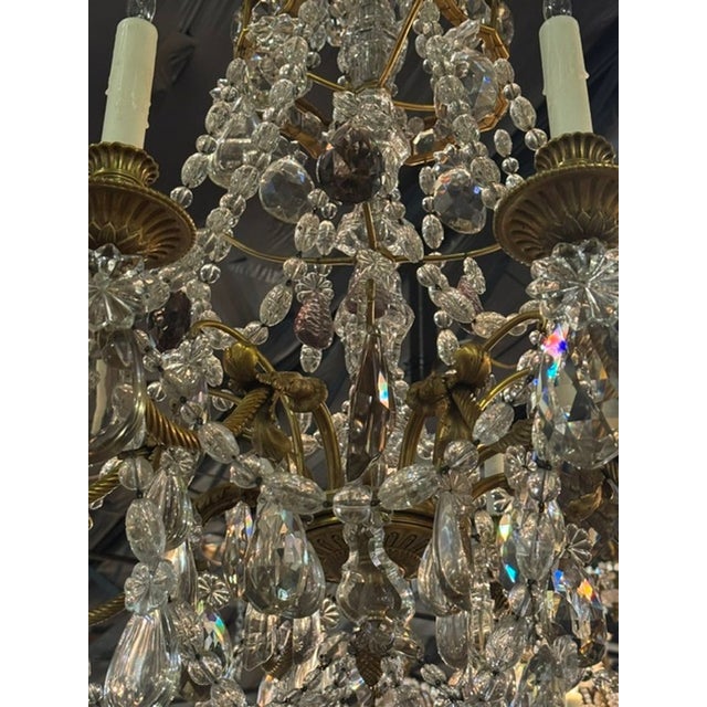 19th Century French Gilt Bronze and Crystal Chandelier For Sale - Image 9 of 10