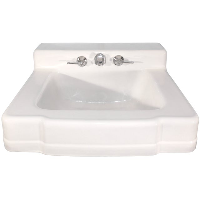 This sink is in amazing condition for its 80 years, with gleaming white porcelain, relatively few blemishes to be found,...