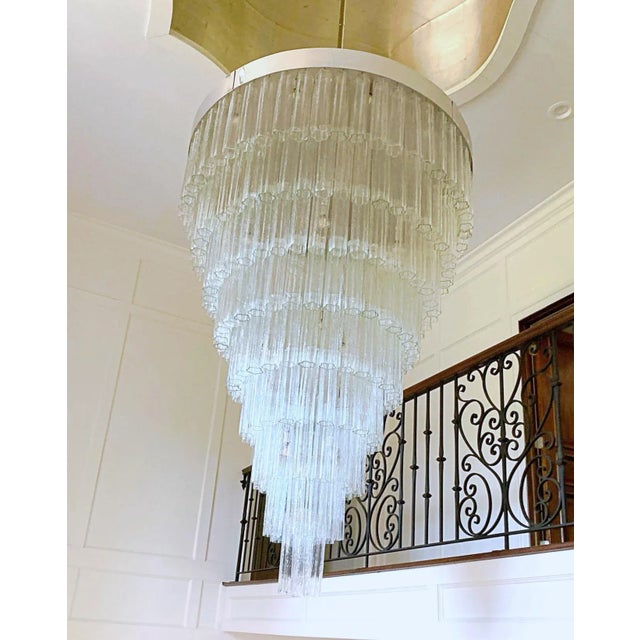 Large Nickel Polished Chandelier With Tronchi Glass by Lmd Custom Lighting For Sale - Image 13 of 13