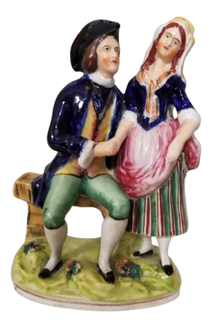 Antique English Staffordshire Country Couple