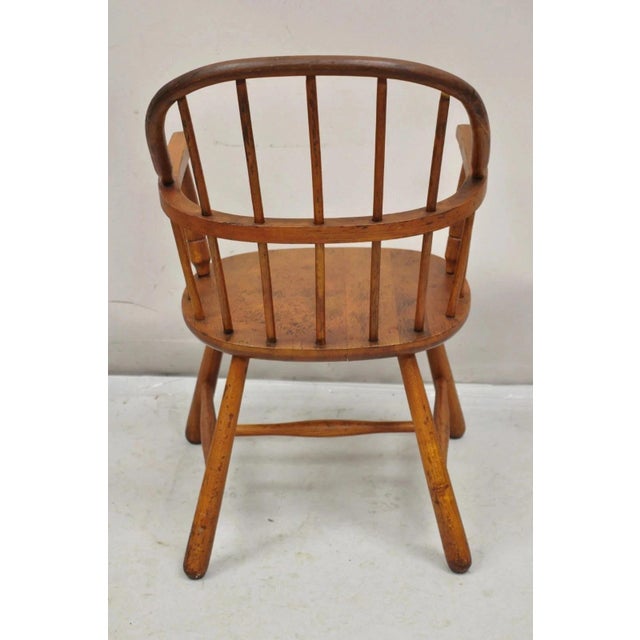 Antique Colonial Style Bentwood Maple Small Child's Windsor Arm Chair For Sale - Image 10 of 10