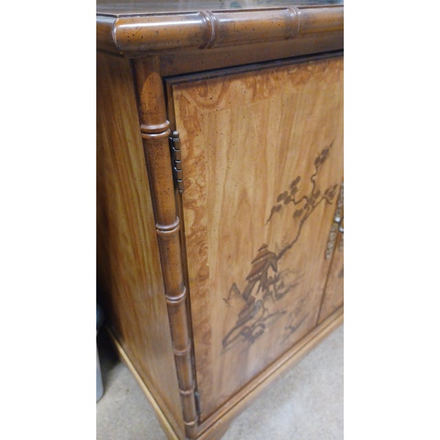 Drexel Heritage 1970s Drexel Heritage Etcetera Faux Bamboo Cabinet For Sale - Image 4 of 10