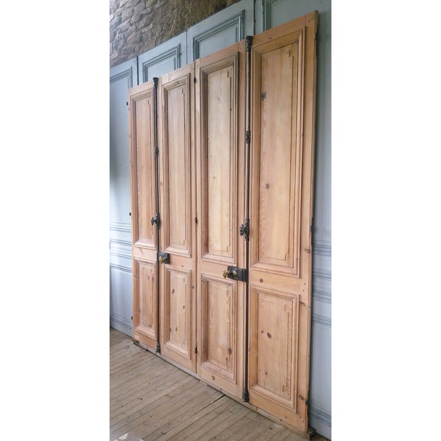 Beige Antique Double Doors in Wood, 1890s, Set of 2 For Sale - Image 8 of 18